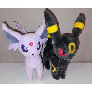 Pokemon Plush Espeon Umbreon 9" Lot of 2 by Pokemon Center 2017 Animation